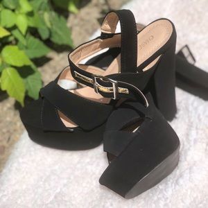 open toe ankle strap platform sandal